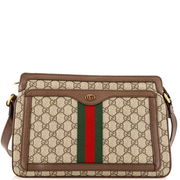 Gucci Ophidia Zip Shoulder Bag GG Coated Canvas Medium