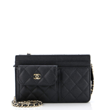 Chanel CC Multi-Pocket Wallet on Chain Quilted Caviar