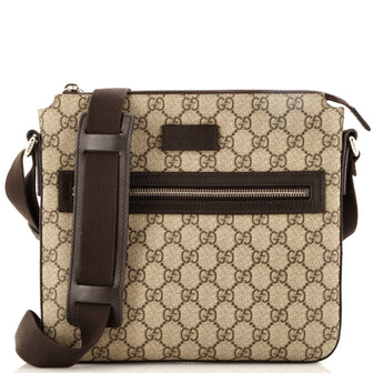 Gucci Front Zip Messenger GG Coated Canvas Medium