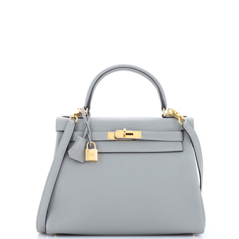 Hermes Kelly Handbag Grey Togo with Gold Hardware 28