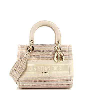 Christian Dior Lady D-Lite Bag Embroidered Canvas Medium