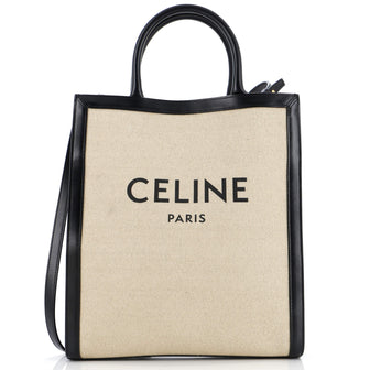 Celine Vertical Cabas Tote Canvas with Leather Small