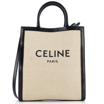 Celine Vertical Cabas Tote Canvas with Leather Small