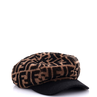 Fendi Newsboy Hat Zucca Shearling