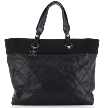 Chanel Biarritz Tote Quilted Coated Canvas Large