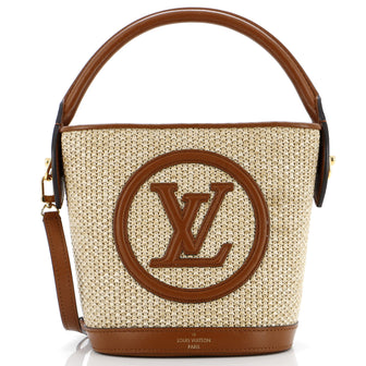 Louis Vuitton Petit Bucket NM Bag Raffia with Leather