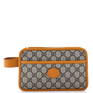 Gucci Interlocking G Patch Toiletry Case GG Coated Canvas