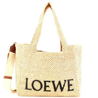 Loewe Paula's Ibiza Logo Convertible Tote Raffia Medium