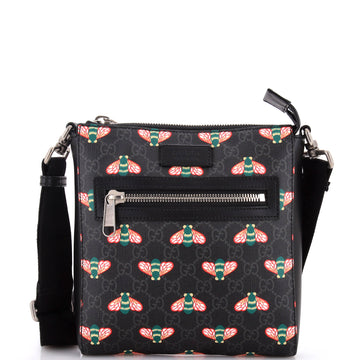 Gucci Front Zip Messenger Bestiary Bee Print GG Coated Canvas Small