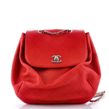 Chanel CC Drawstring Backpack Quilted Caviar Medium