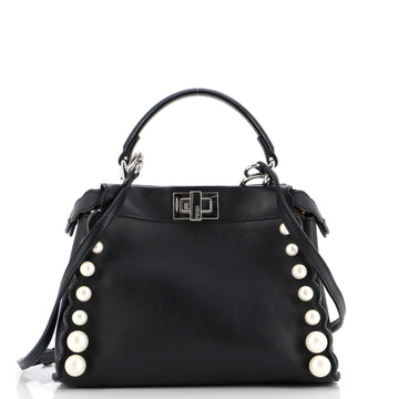 Fendi Peekaboo Bag Pearl Embellished Leather Mini