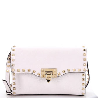 Valentino Garavani Rockstud Flip Lock Flap Bag Leather Medium