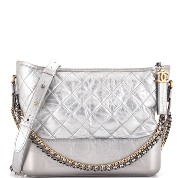 Chanel Gabrielle Hobo Quilted Metallic Aged Calfskin Medium