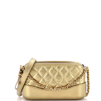 Chanel Gabrielle Double Zip Clutch with Chain Quilted Aged Calfskin