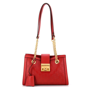 Gucci Padlock Chain Tote Guccissima Leather Small