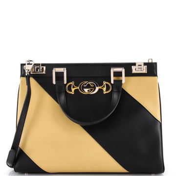 Gucci Zumi Top Handle Bag Striped Leather Medium
