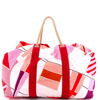 Hermes Drapeaux Au Vent Bag Printed Canvas Large