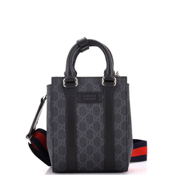Gucci Convertible Web Open Tote GG Coated Canvas Mini