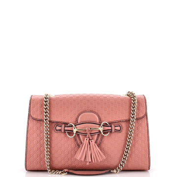 Gucci Emily Chain Flap Bag Microguccissima Leather Medium