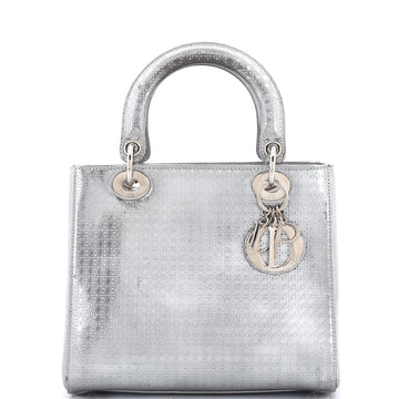 Christian Dior Lady Dior Bag Micro Cannage Metallic Calfskin Medium