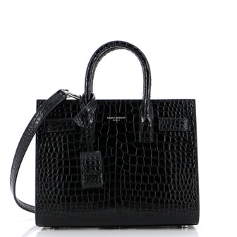 Saint Laurent Sac de Jour NM Bag Crocodile Embossed Leather Nano