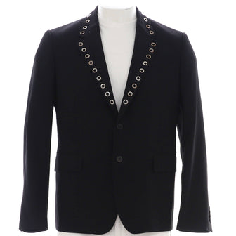 Alexander McQueen Men's Grommet Collar Blazer Wool