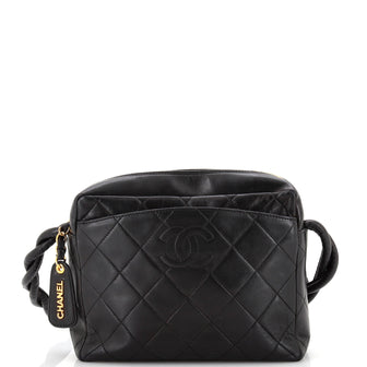 Chanel Vintage Twisted CC Camera Shoulder Bag Quilted Lambskin Small