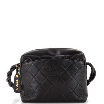Chanel Vintage Twisted CC Camera Shoulder Bag Quilted Lambskin Small