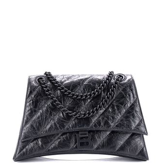 Balenciaga Crush Chain Flap Bag Quilted Crushed Calfskin Medium