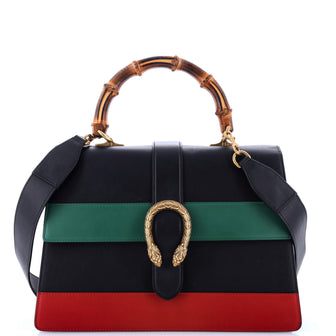 Gucci Dionysus Bamboo Top Handle Bag Colorblock Leather Large