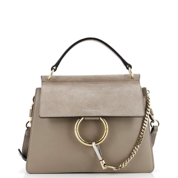 Chloe Faye Top Handle Bag Leather and Suede Small