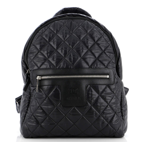 Chanel Coco Cocoon Backpack Quilted Nylon Leather Black CHANEL Coco Cocoon Rucksack Backpack Nylon leather Black SHW  main image 4