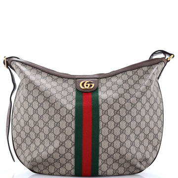 Gucci Ophidia Half Moon Hobo GG Coated Canvas Large