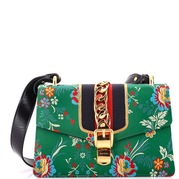 Gucci Sylvie Shoulder Bag Floral Jacquard Small