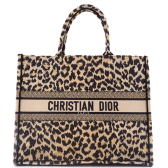 Christian Dior Book Tote Mizza Embroidered Canvas Large