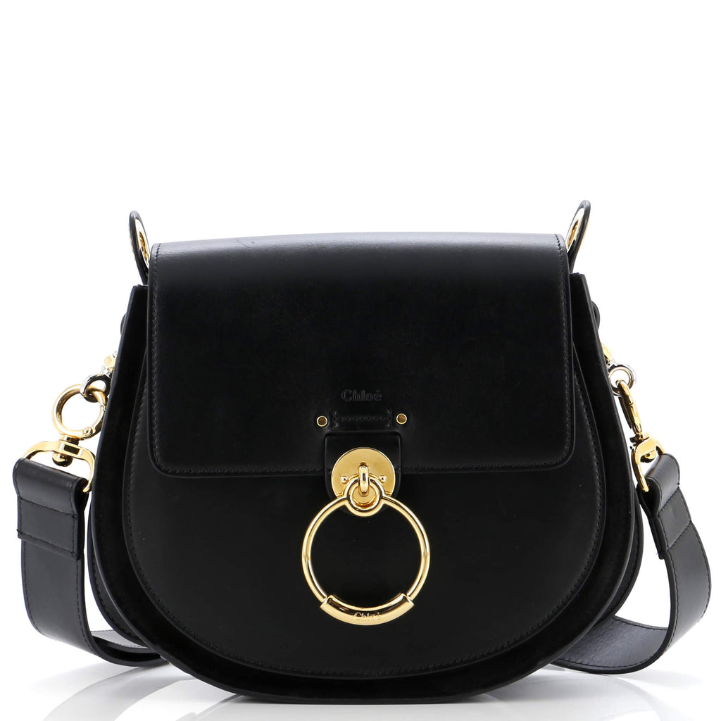 Chloe Tess Bag Leather Large Black 2999011