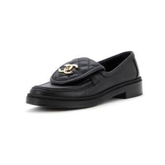 Chanel Women's CC Loafers Quilted Leather