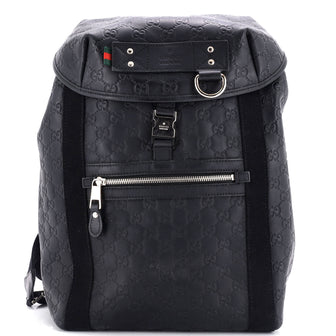 Gucci Buckle Flap Backpack Guccissima Rubber Medium