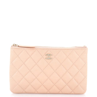 Chanel O Case Clutch Quilted Caviar Mini