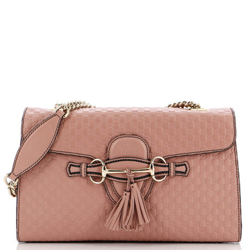 Gucci Emily Chain Flap Bag Microguccissima Leather Medium