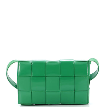 Bottega Veneta Cassette Crossbody Bag Maxi Intrecciato Patent