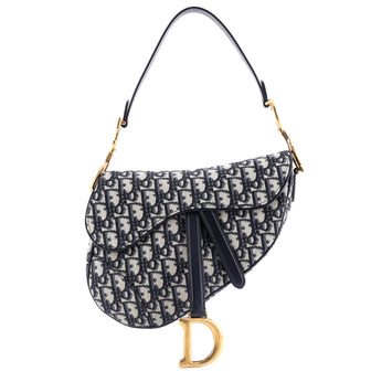Christian Dior Saddle Handbag Oblique Canvas Medium