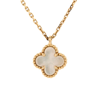 Van Cleef & Arpels Sweet Alhambra Pendant Necklace 18K Yellow Gold and Mother of Pearl