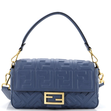 Fendi Baguette NM Bag Zucca Embossed Leather Medium