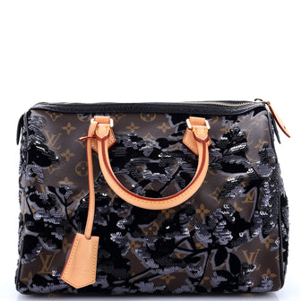 Louis Vuitton Speedy Handbag Fleur De Jais Monogram Canvas 30