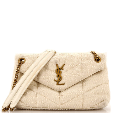 Saint Laurent Loulou Puffer Shoulder Bag Quilted Tweed Small