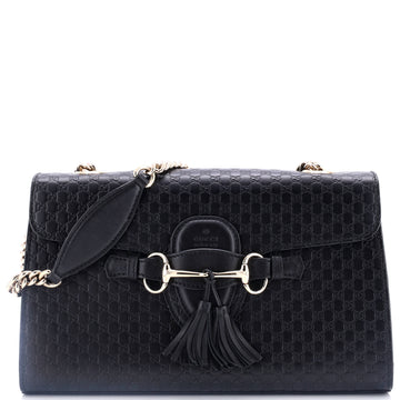 Gucci Emily Chain Flap Bag Microguccissima Leather Medium