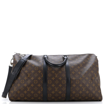 Louis Vuitton Keepall Bandouliere Bag Macassar Monogram Canvas 55