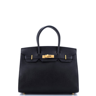 Hermes Birkin Sellier Bag Black Epsom with Gold Hardware 30