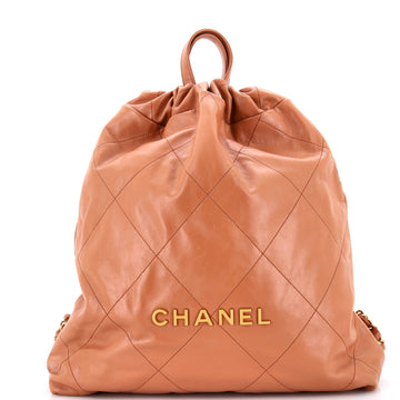 Chanel 22 Chain Backpack Quilted Calfskin Large